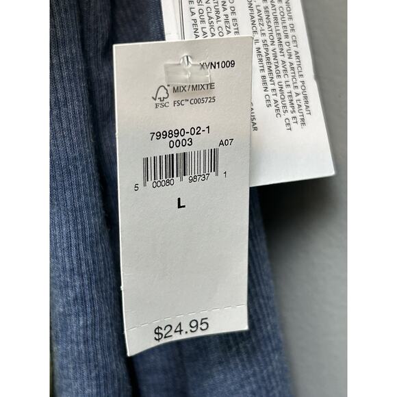 American Eagle GAP Tank Top Womens Large Blue Green Yellow Ribbed Logo Trio Set - Picture 13 of 14